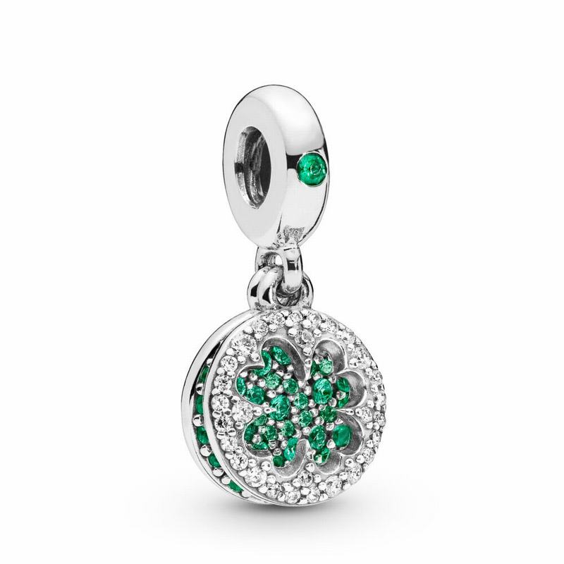 Pandora Dazzling Clover Dangle Charm Silver Egypt RZ9162850
